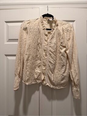 Vintage lace button up blouse